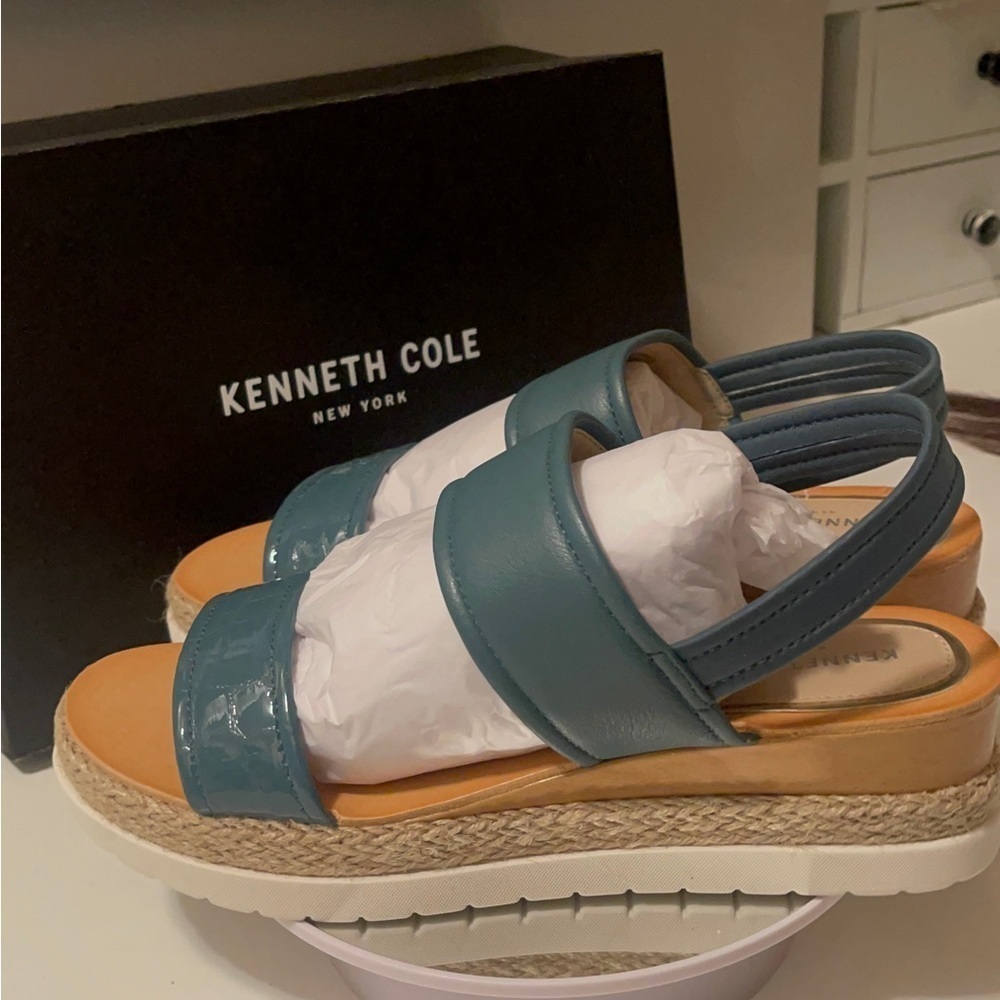Kennth Cole amazing Sandler with wooden wedges heels very unique and attractive